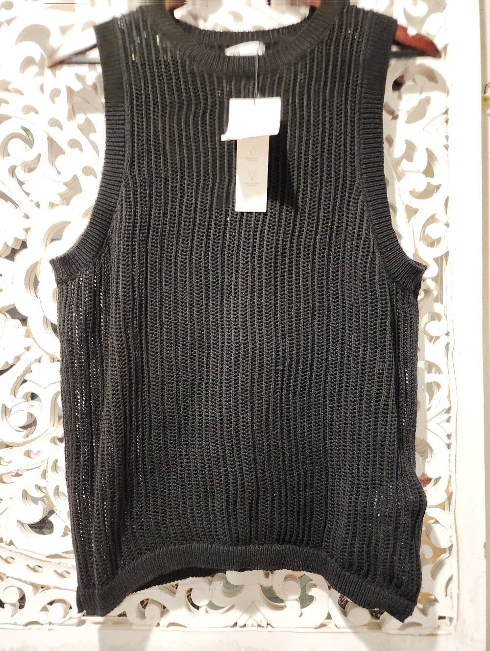 ZARA KNITTED HIFG NECK VEST IN BLACK NWT SIZE L/XL - Picture 5 of 16
